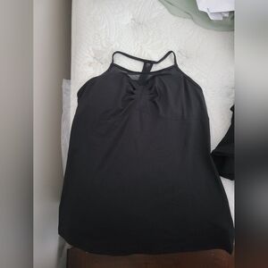 NWOT Fabletics Black Built In Bra Racerback Tank